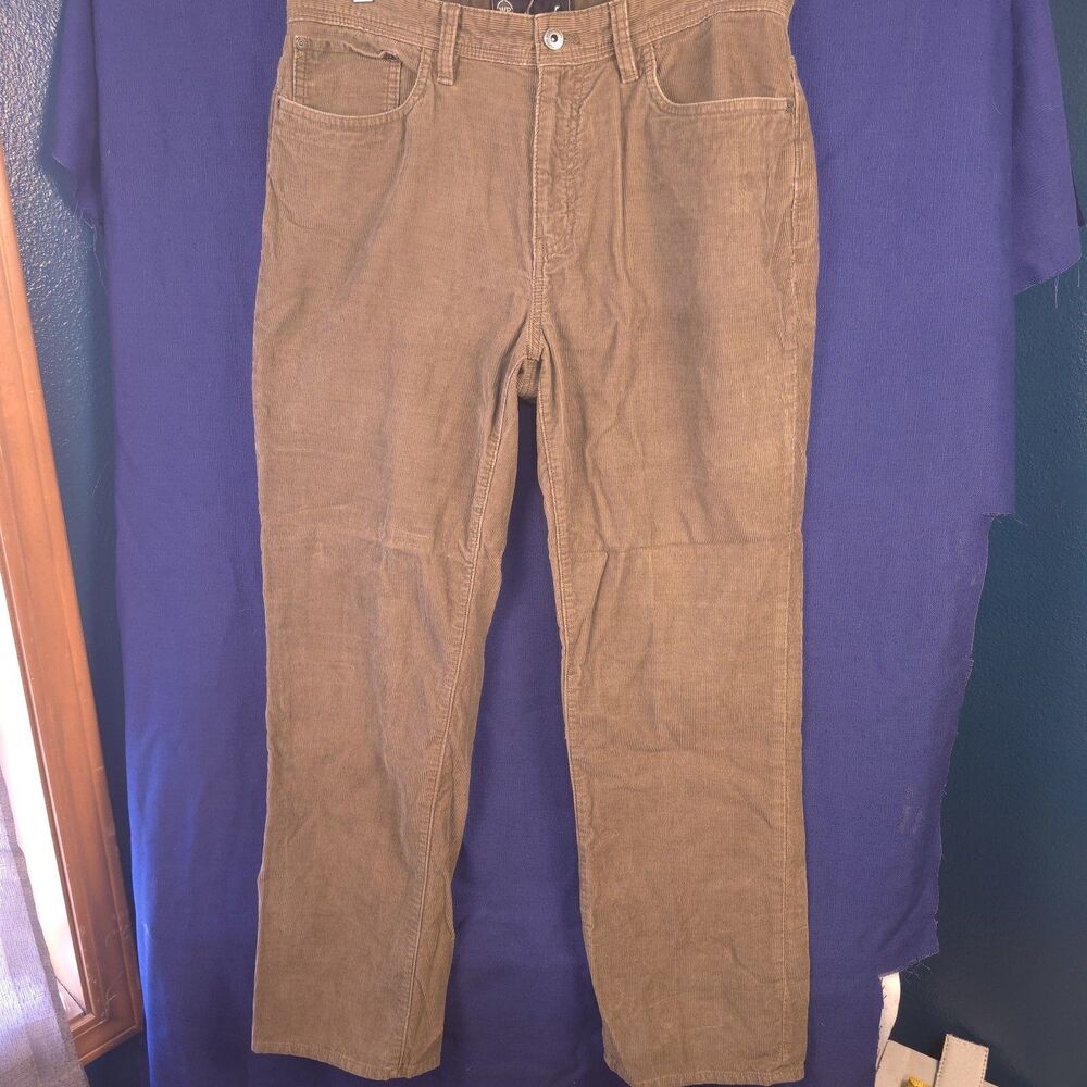 Weatherproof Men's Taupe Corduroy Pants Size 34x30 Regular Fit Cotton